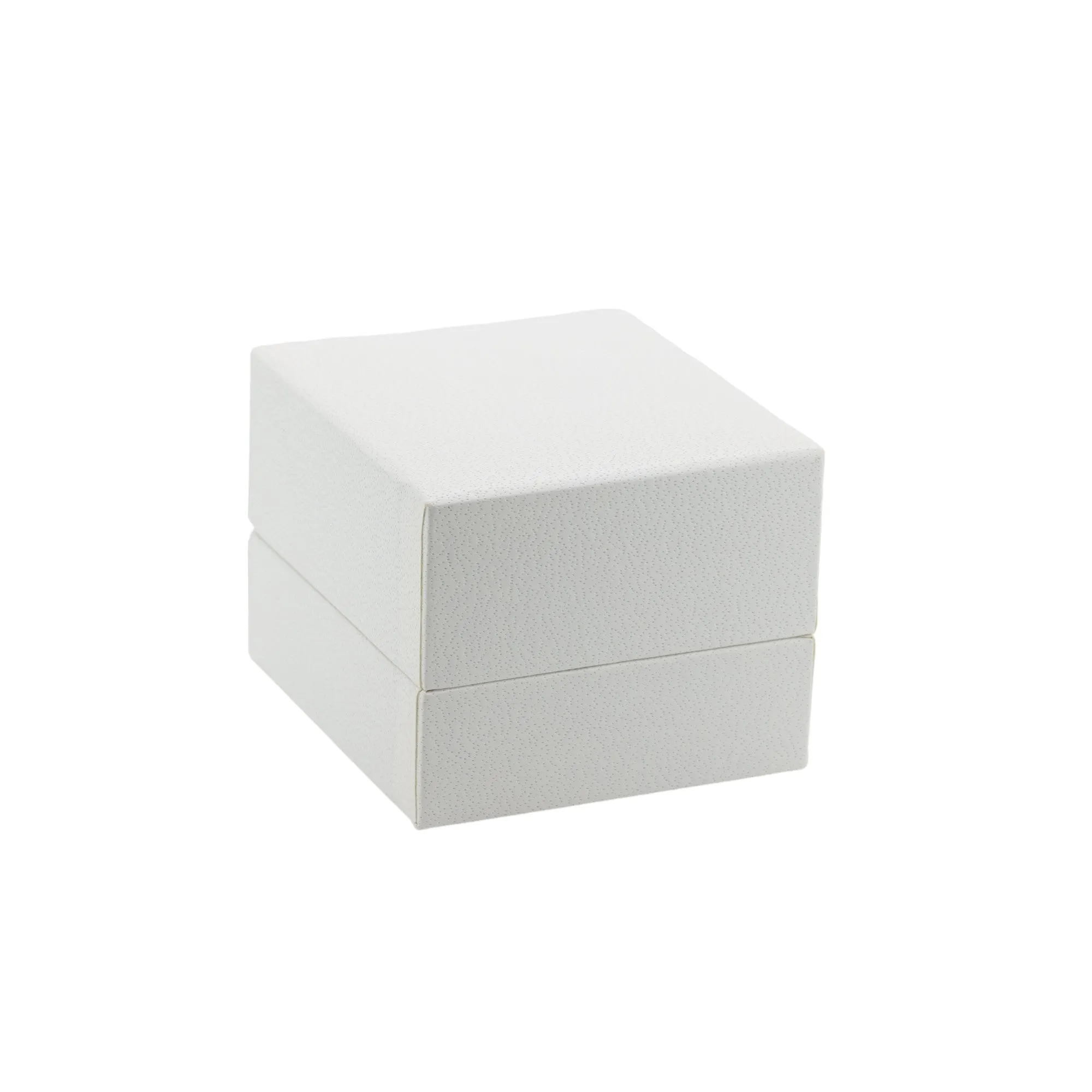 🆕📦 Leatherette Box for Earring / Pendant. Inner Satin Lid & Flock Base (White Outer, White Inner)