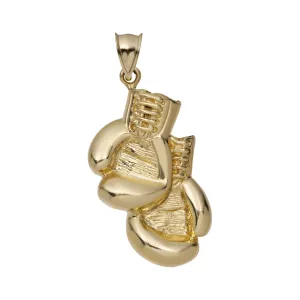 1 3/8" Boxing Gloves Pendant 10K Yellow Gold