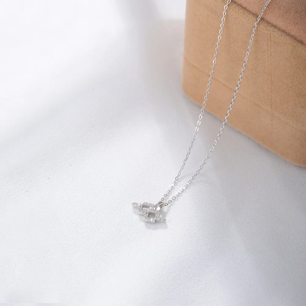 12 Constellations with Zircon Pendant Silver Necklace for Women