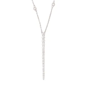 1.35ct 18k White Gold Diamond Stick Pendant