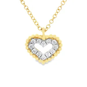 .13ct 14k Yellow Gold Diamond Heart Pendant