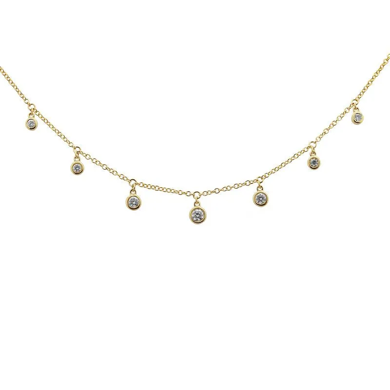 14k Gold Diamond Dangle Necklace