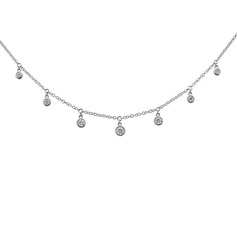 14k Gold Diamond Dangle Necklace