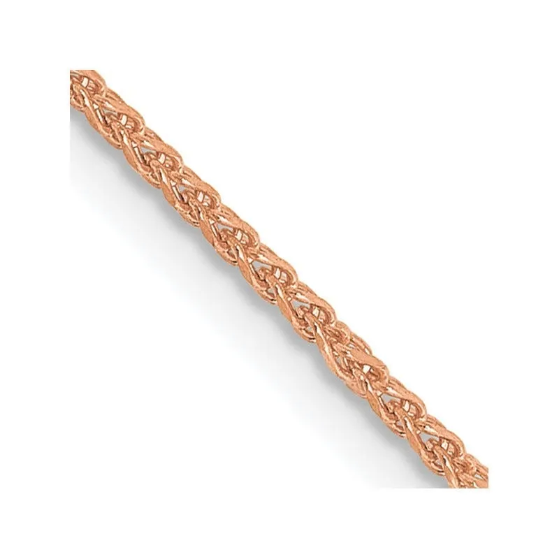 14K Rose Gold 1.25mm Diamond-cut Spiga with Lobster Clasp Chain Necklace