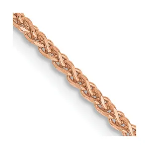 14K Rose Gold 1.7mm Diamond-cut Spiga with Lobster Clasp Chain Necklace