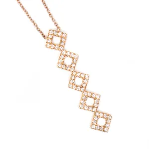 14k Rose Gold Lisa Michelle Squares Necklace