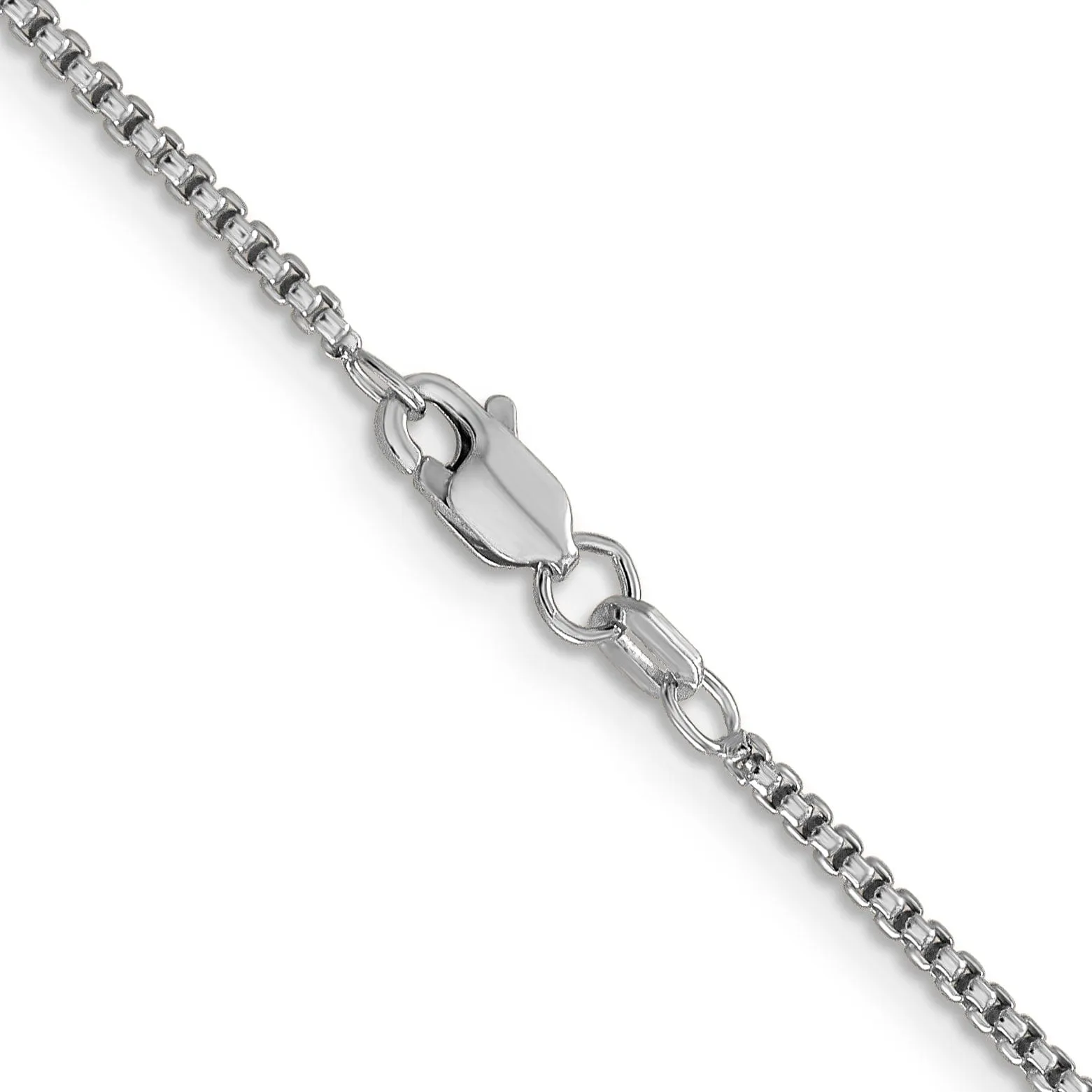 14k White Gold 1.50mm Hollow Round Box Chain