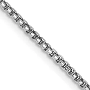 14k White Gold 1.50mm Hollow Round Box Chain