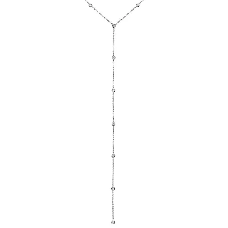 14k White Gold Diamond by Yard Lariat