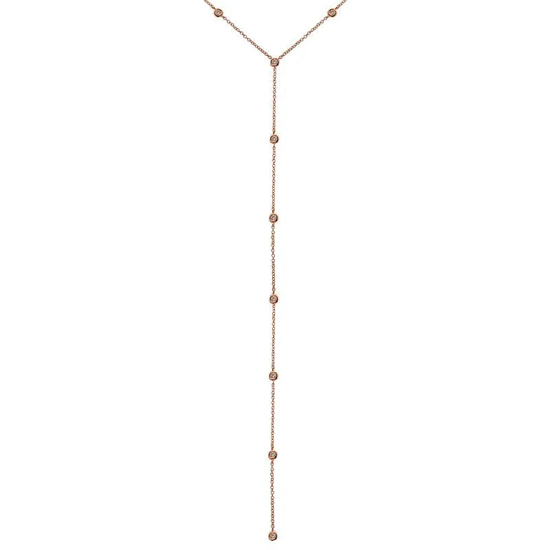 14k White Gold Diamond by Yard Lariat