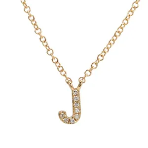 14k Yellow Gold Diamond Initial Pendant