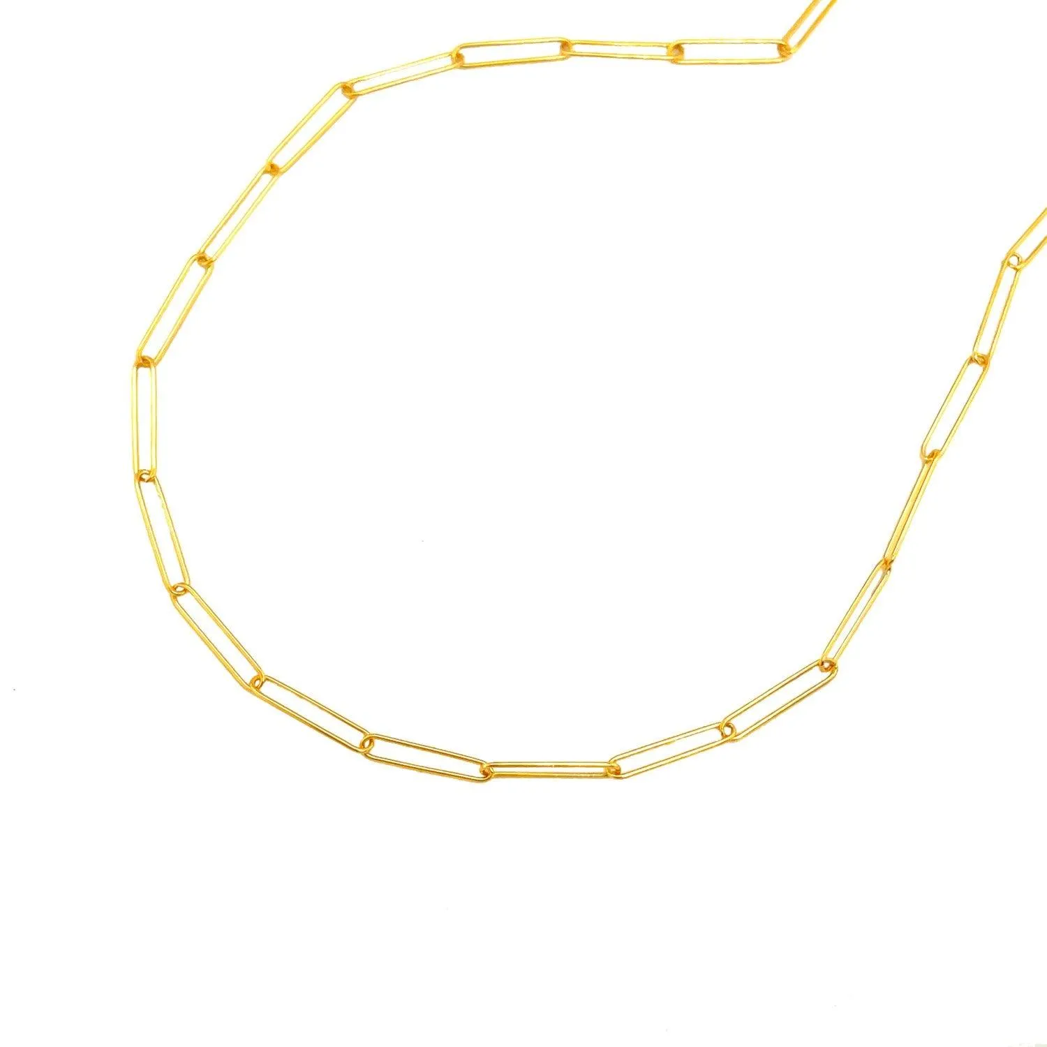 14k Yellow Gold Wire Paperclip Chain (2.7mm)