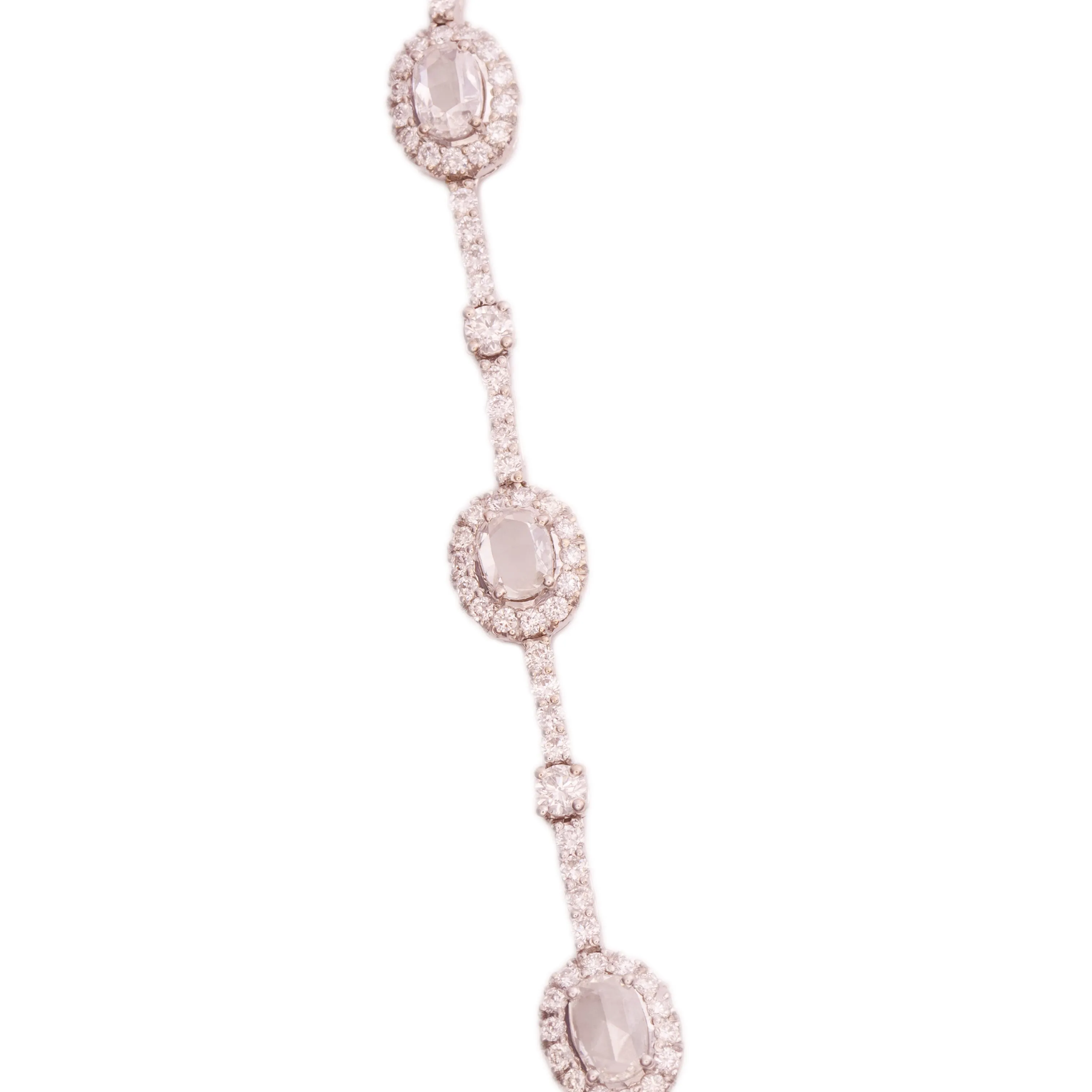 16.92ct 18k White Gold Rose Cut Diamond Necklace