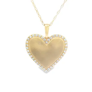 .16ct 14k Yellow Gold Diamond Heart Pendant