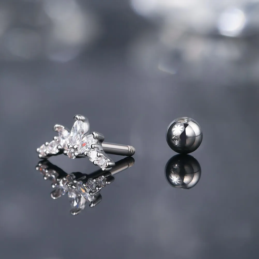 16G Multi Shape CZ Cartilage Stud Helix Earrings