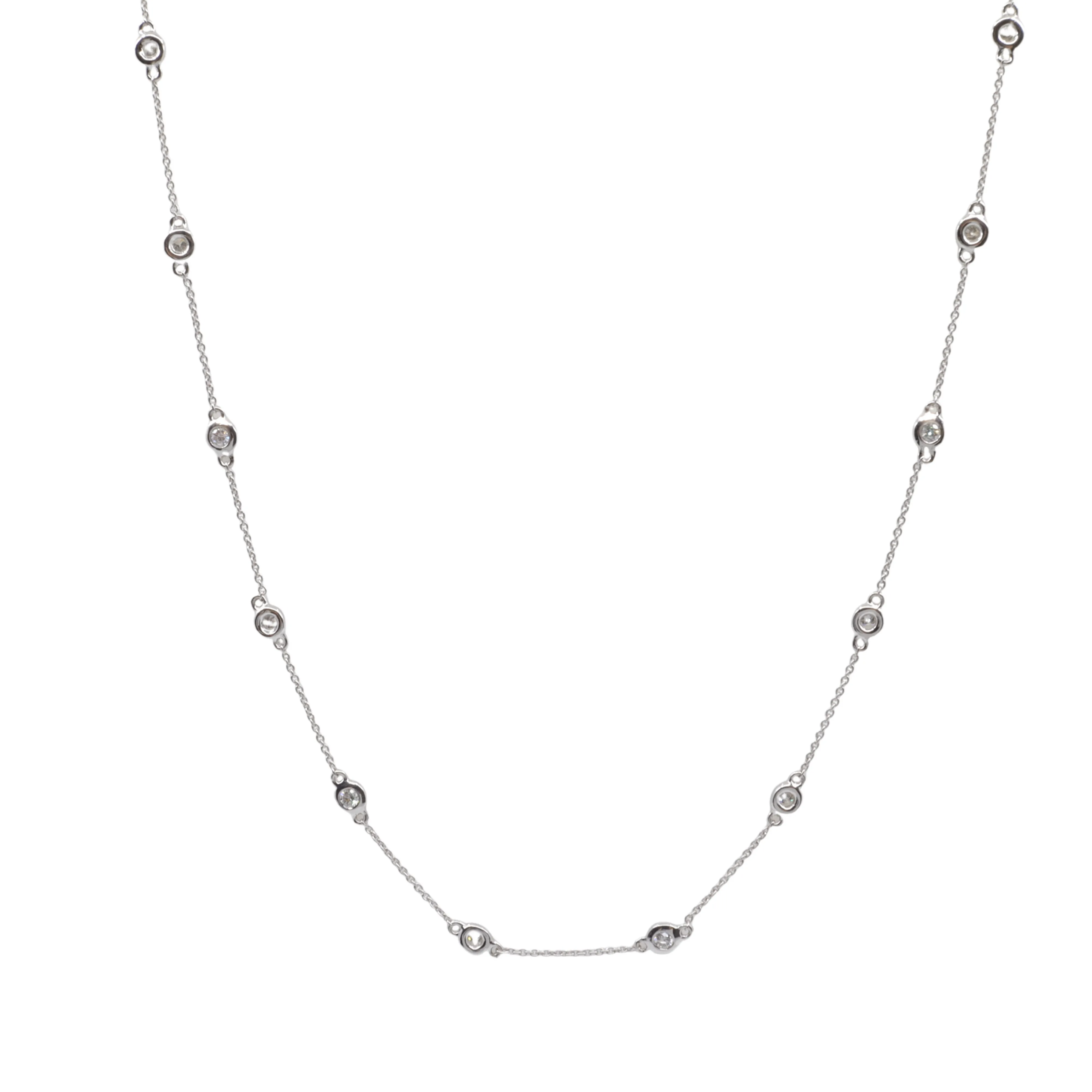 18K White Gold Diamond Necklace - 20765903