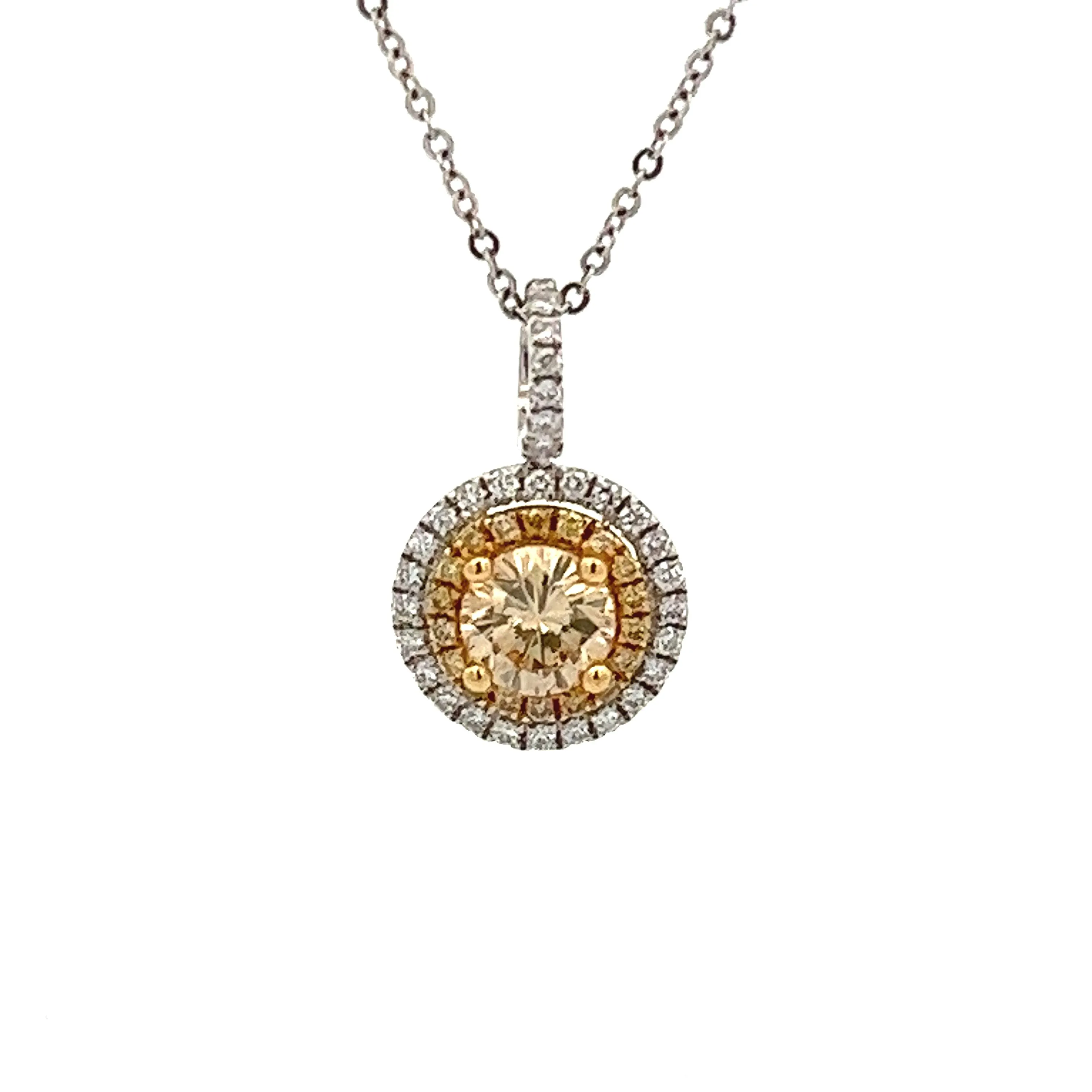 18k Yellow & White Diamond Pendant