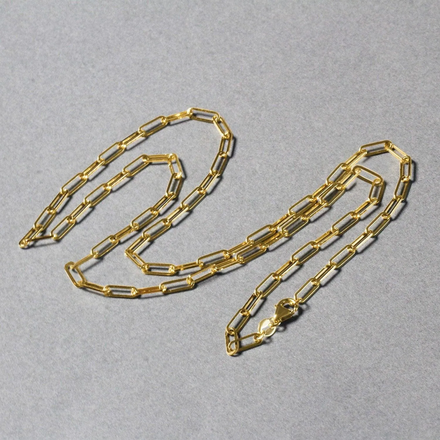 18K Yellow Gold Paperclip Chain (2.5mm)