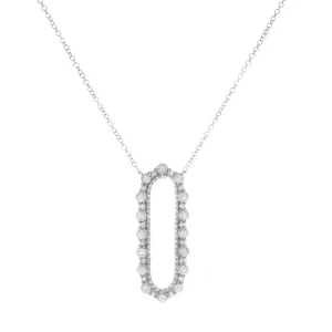 1ct 14k White Gold Oval Pendant