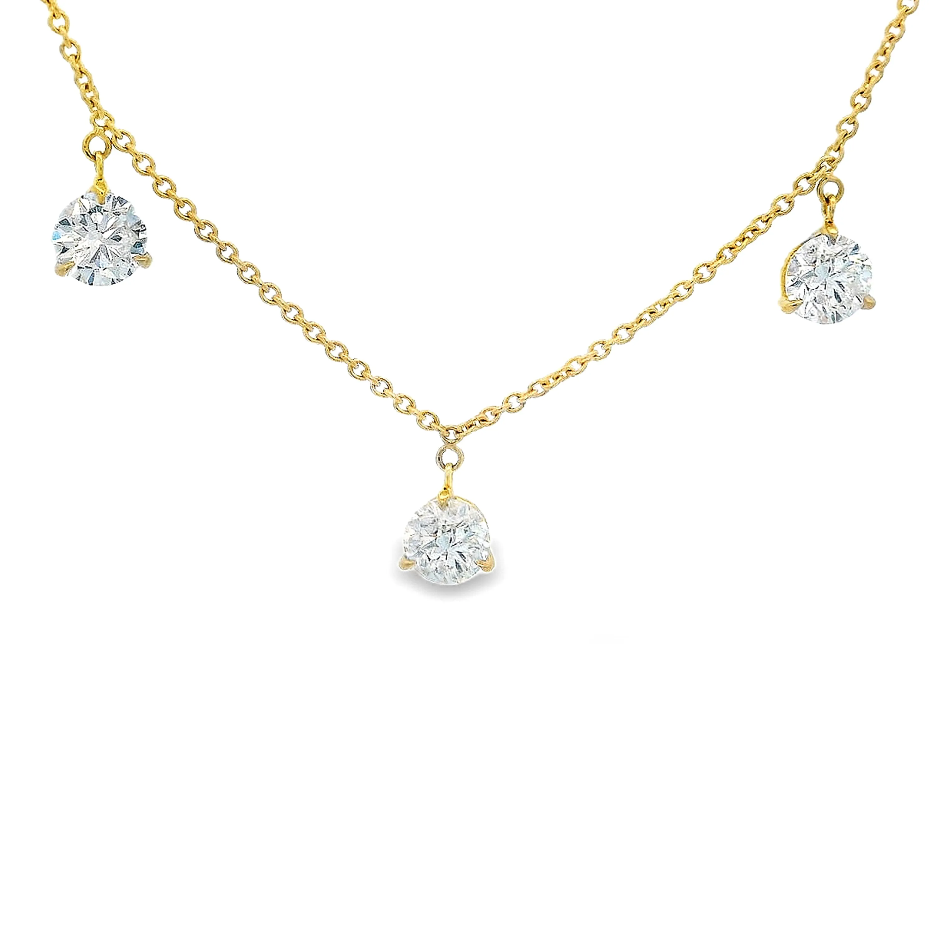 2.73ct 18k Yellow Gold Diamond Necklace