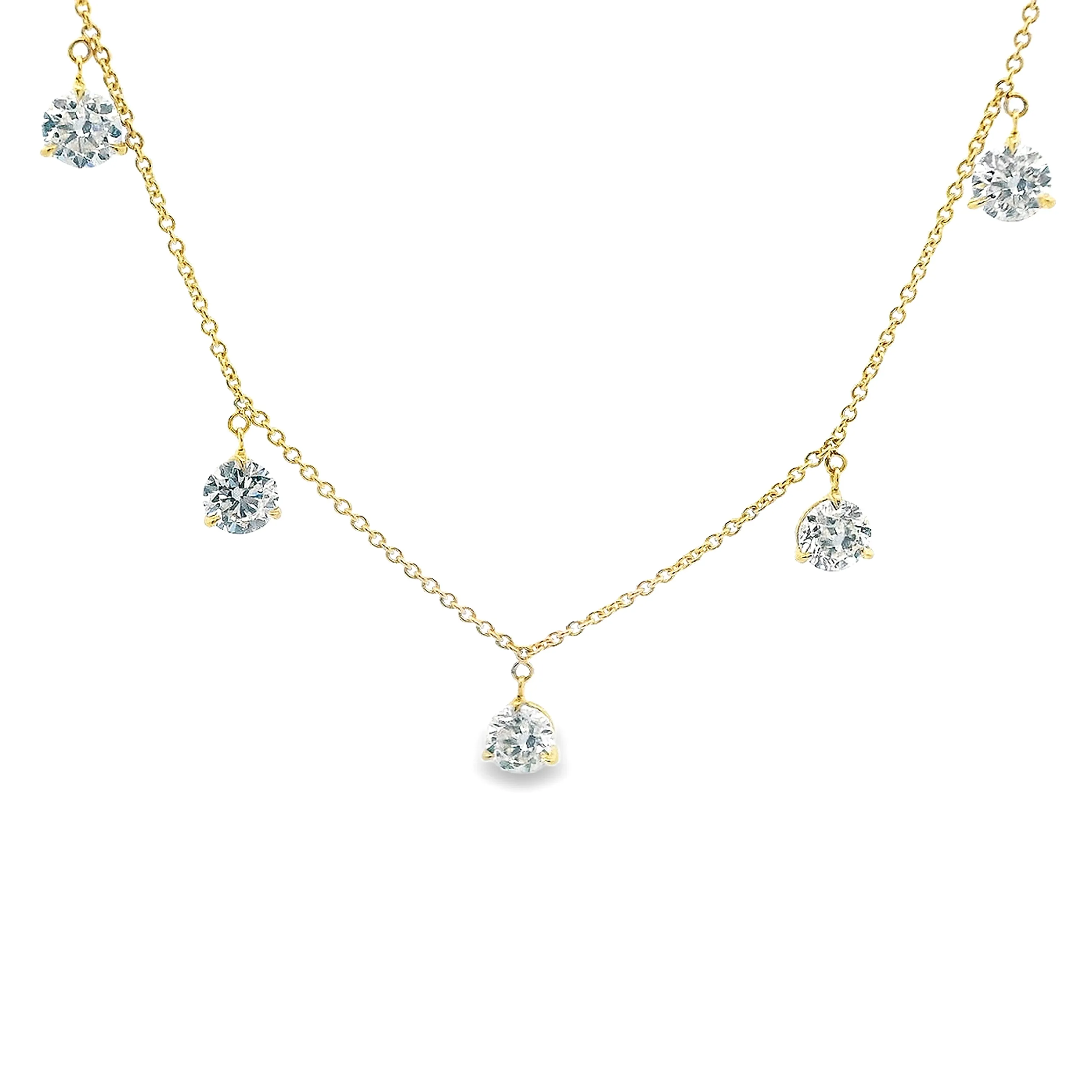 2.73ct 18k Yellow Gold Diamond Necklace