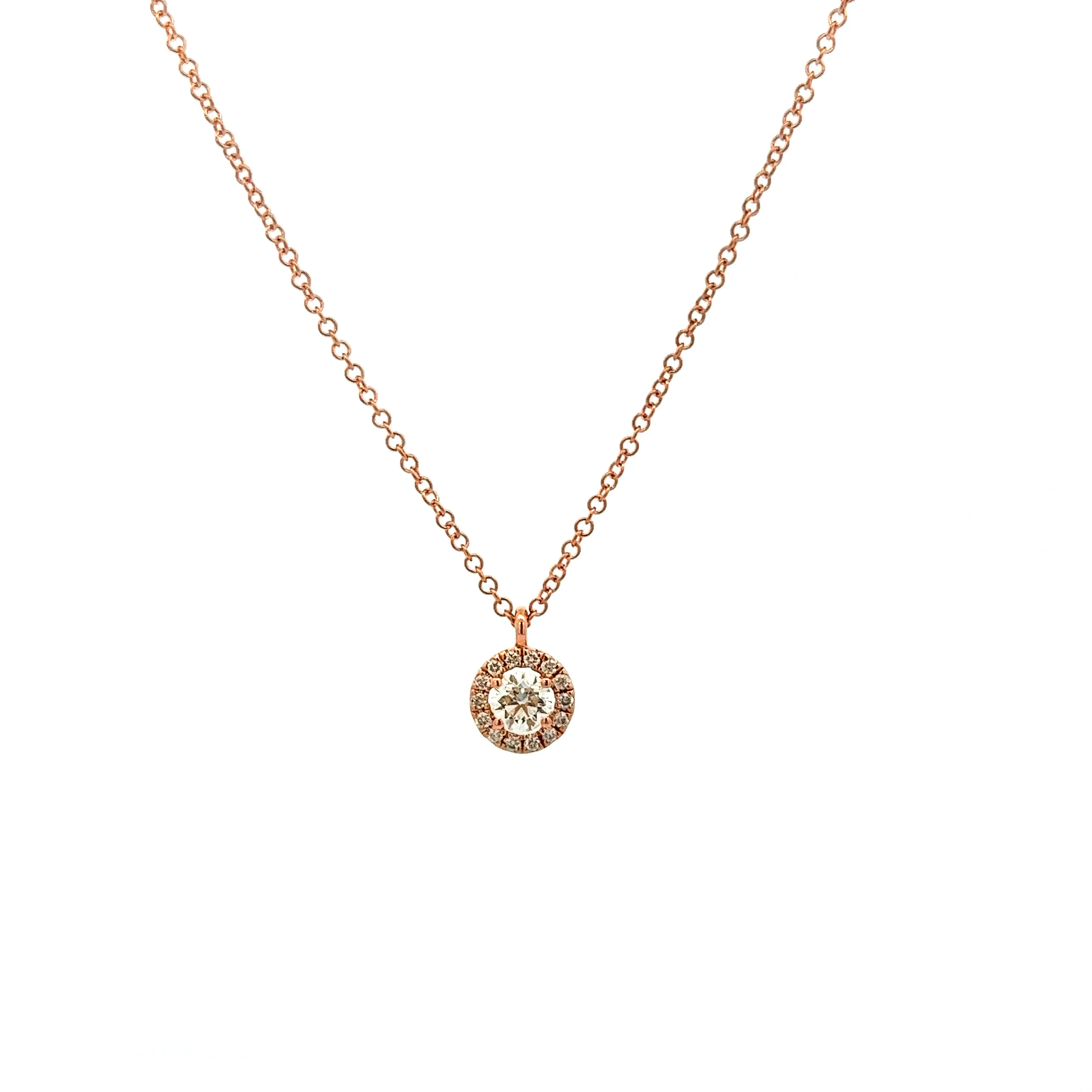 .27ct 14k Rose Gold Diamond Pendant