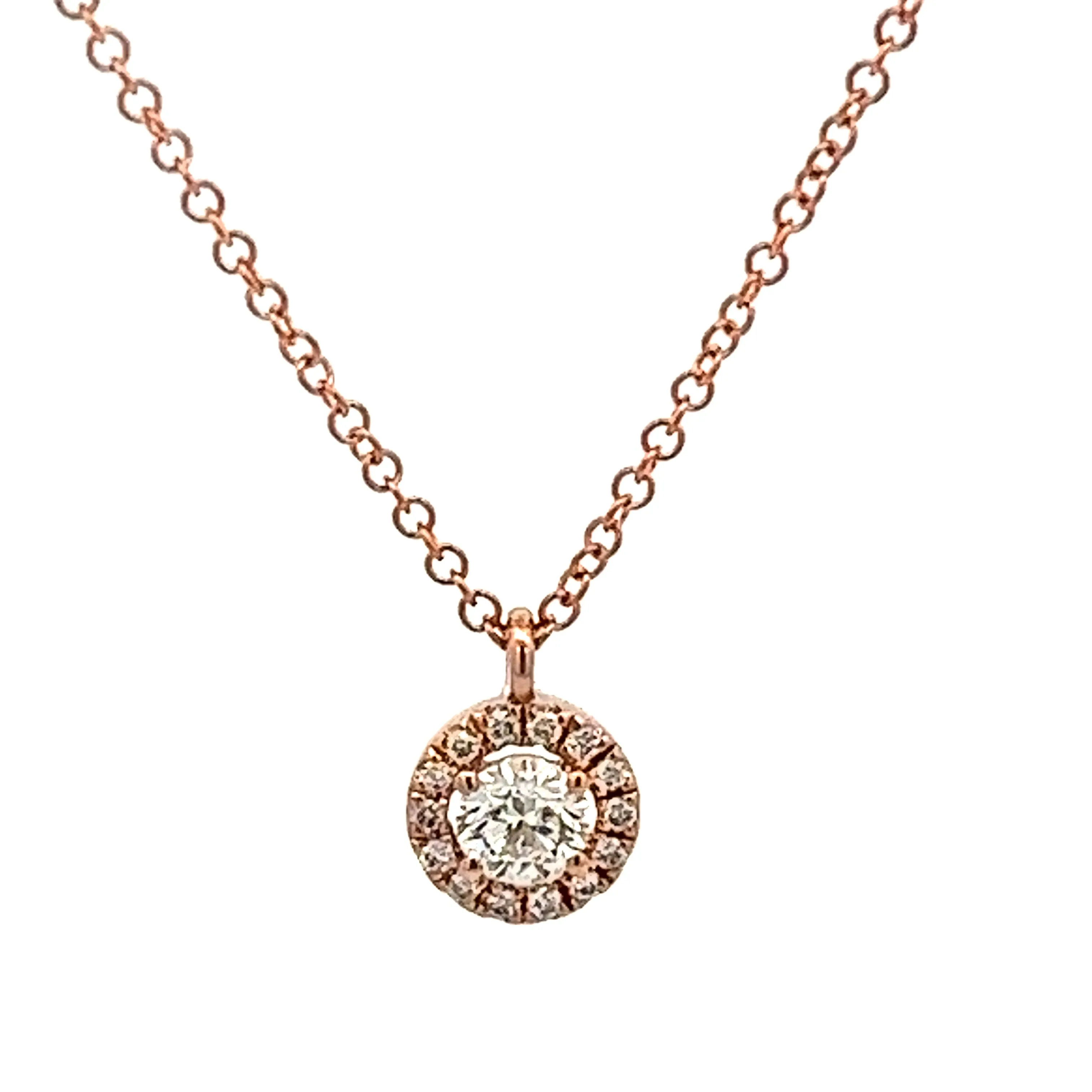 .27ct 14k Rose Gold Diamond Pendant