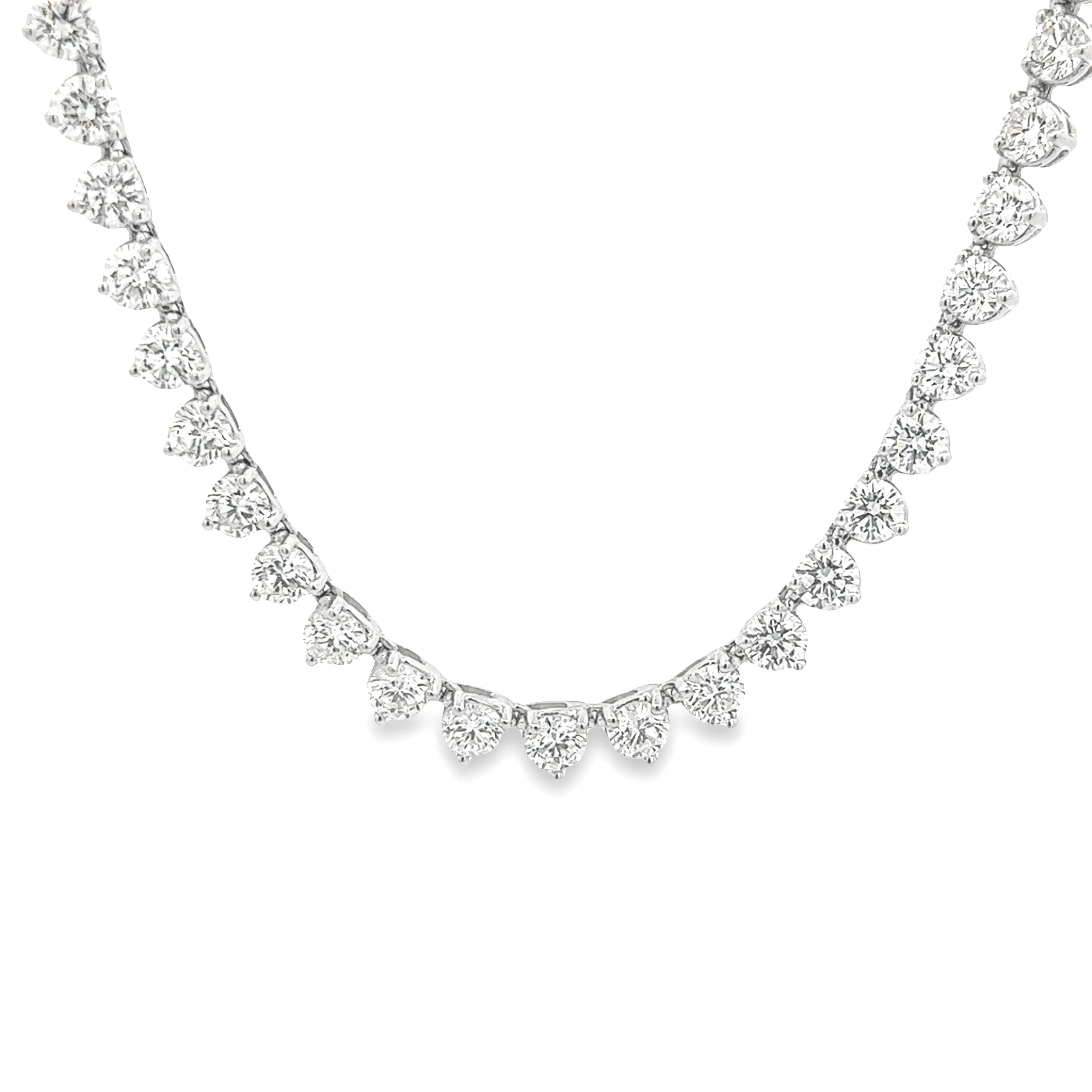 38.82ct 18k White Gold Diamond Opera Length Necklace