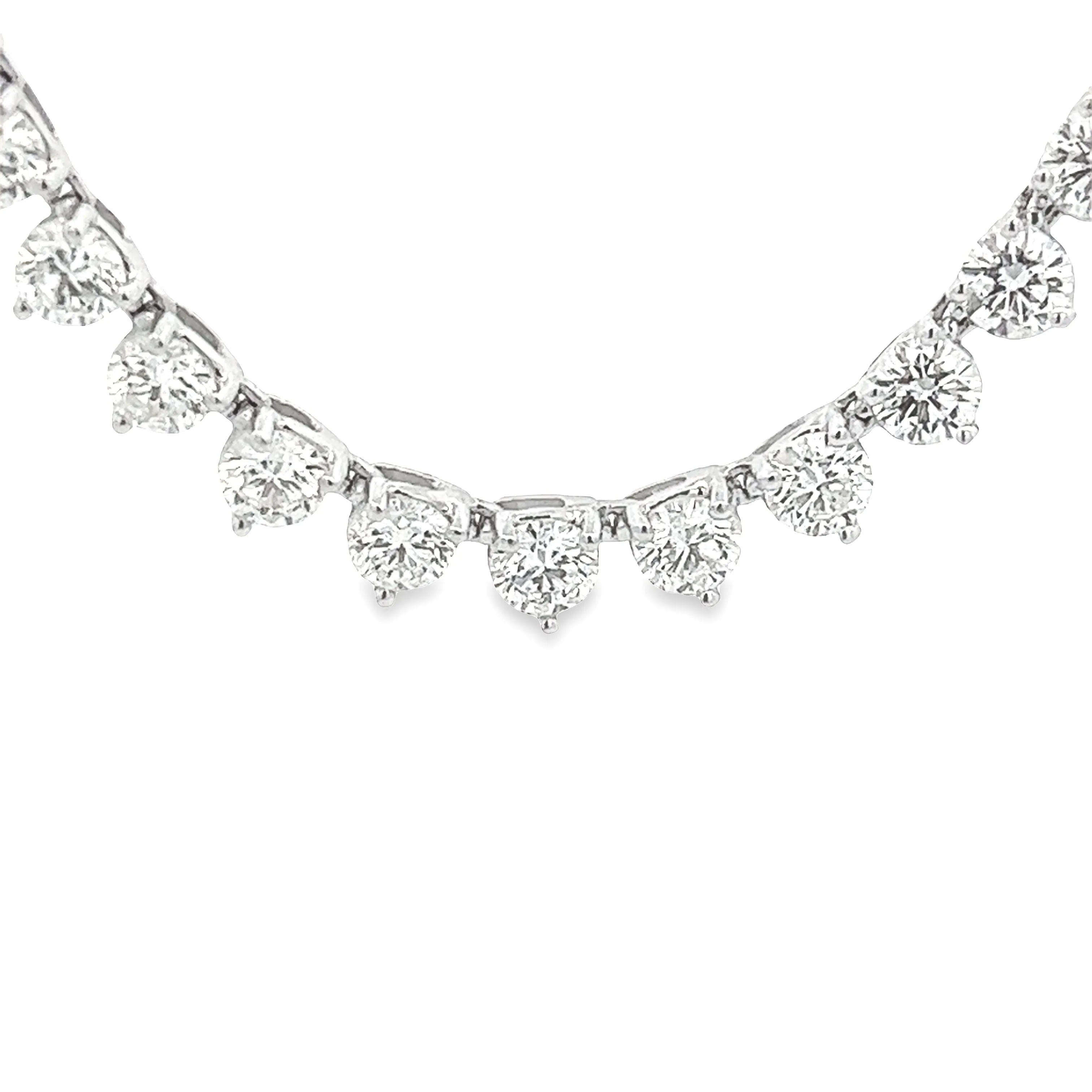 38.82ct 18k White Gold Diamond Opera Length Necklace