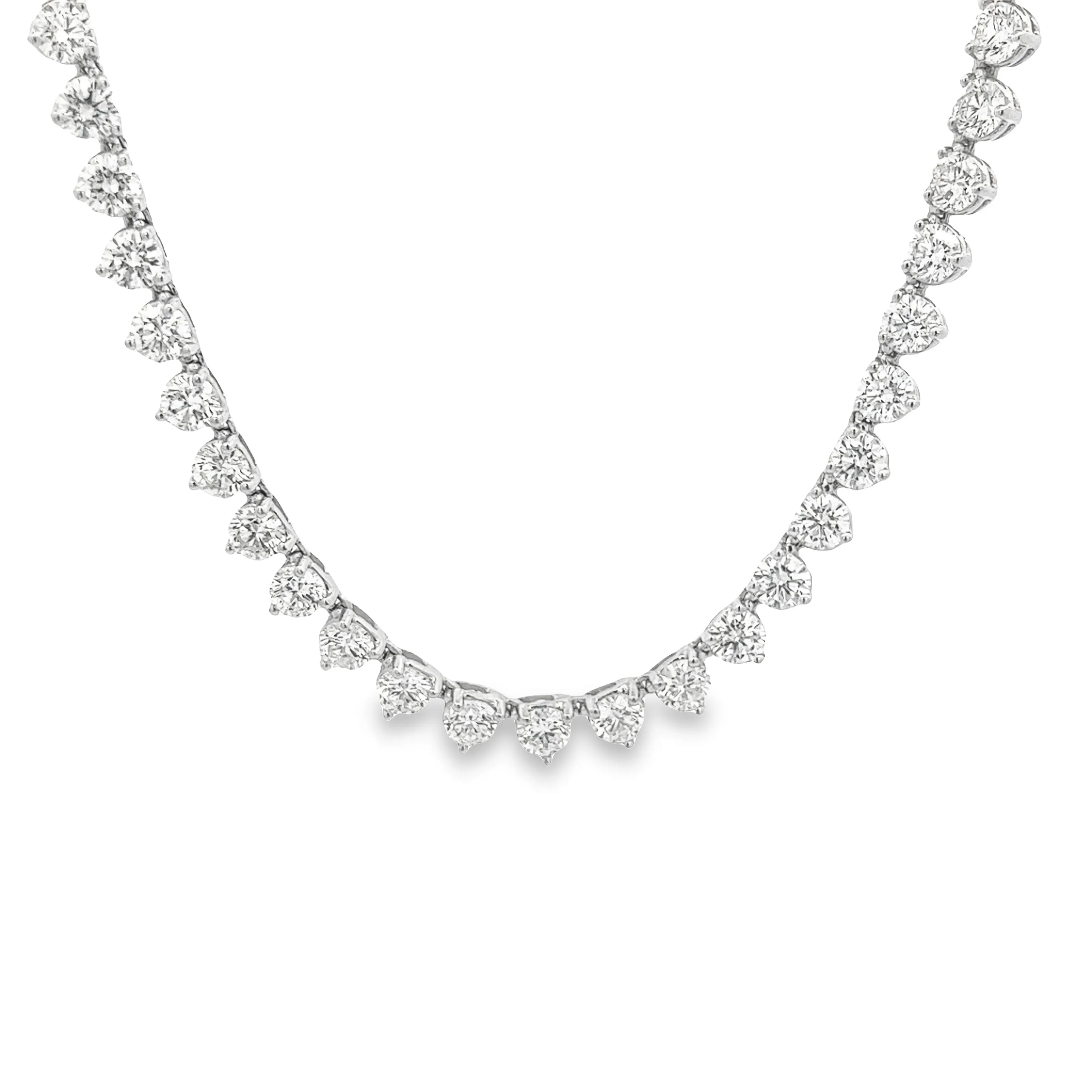 38.82ct 18k White Gold Diamond Opera Length Necklace