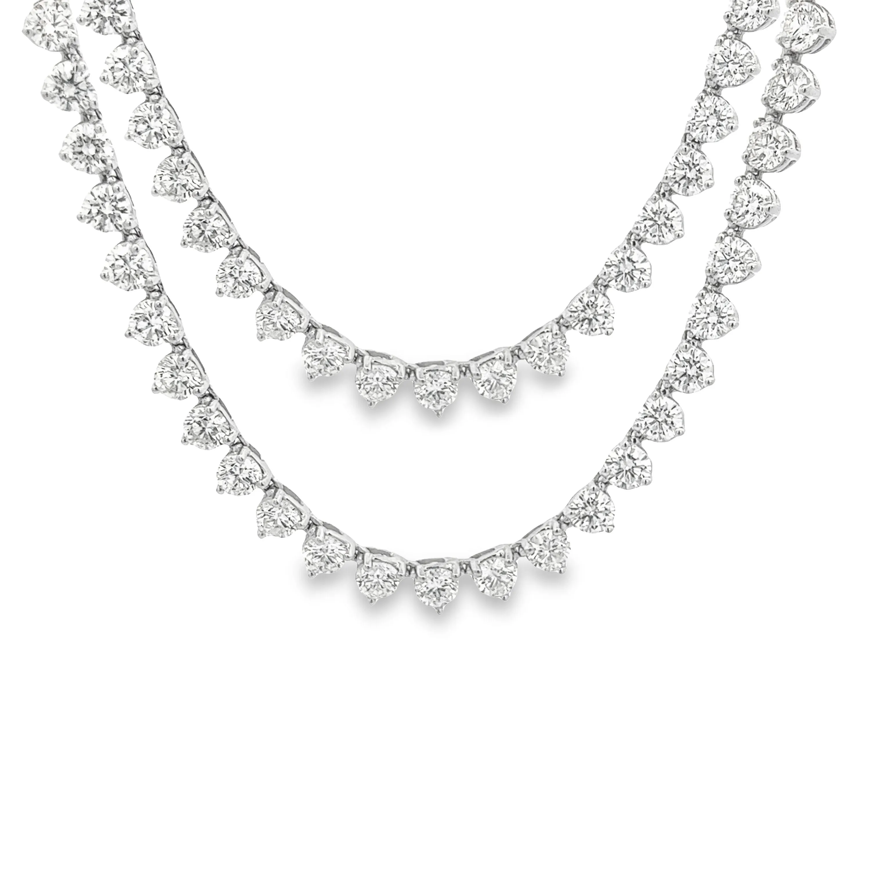 38.82ct 18k White Gold Diamond Opera Length Necklace