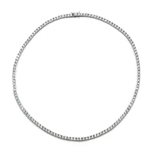 5123-18" 18" Small Brilliant Round CZ Tennis Necklace Sterling Silver 925