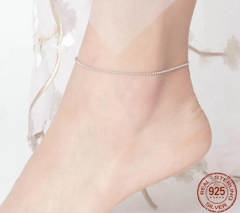 925 Sterling Silver - Anklet Charm Jewelry - Essential Bead - SCT002