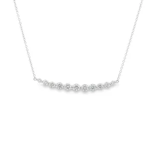 .98ct 14k White Gold Diamond Bar Necklace