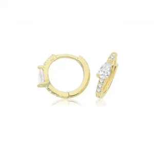 9ct  Yellow  Gold  Zirconia  Clicker  Hoops  ES1706