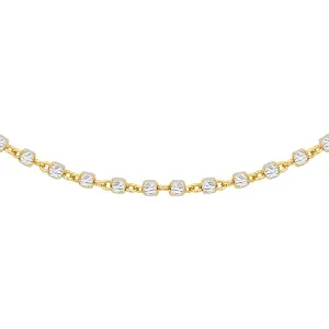 9K 2-Colour Gold Diamond Cut Cube Chain /20’’