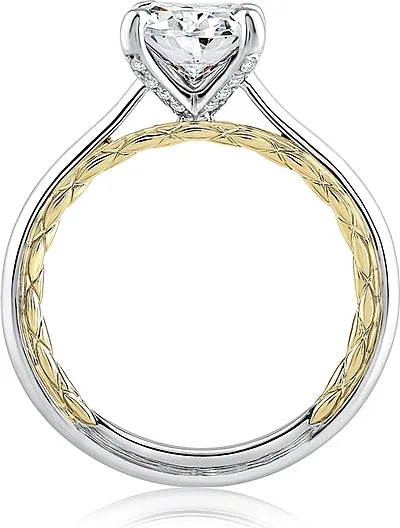 A.Jaffe Two Tone Solitaire Diamond Engagement Ring