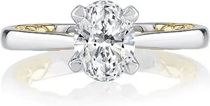 A.Jaffe Two Tone Solitaire Diamond Engagement Ring