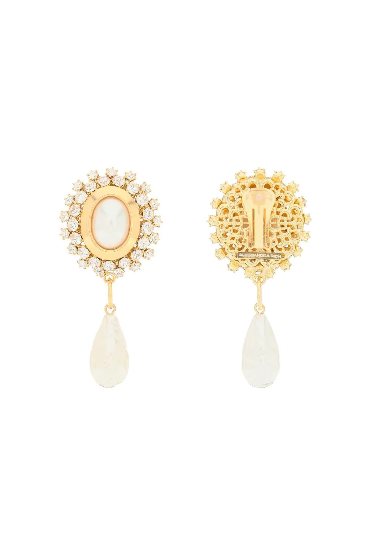 Alessandra Rich Crystal-Embellished Drop Earrings