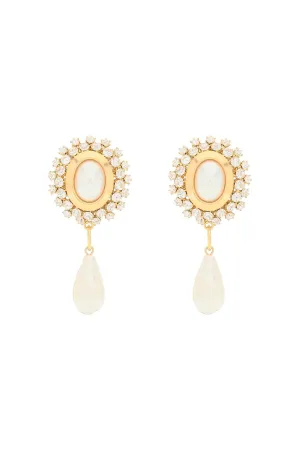 Alessandra Rich Crystal-Embellished Drop Earrings