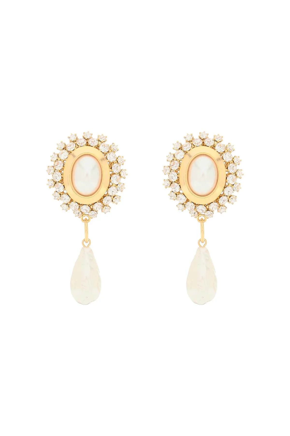 Alessandra Rich Crystal-Embellished Drop Earrings