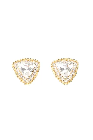 Alessandra Rich Crystal Triangle Clip On Earrings