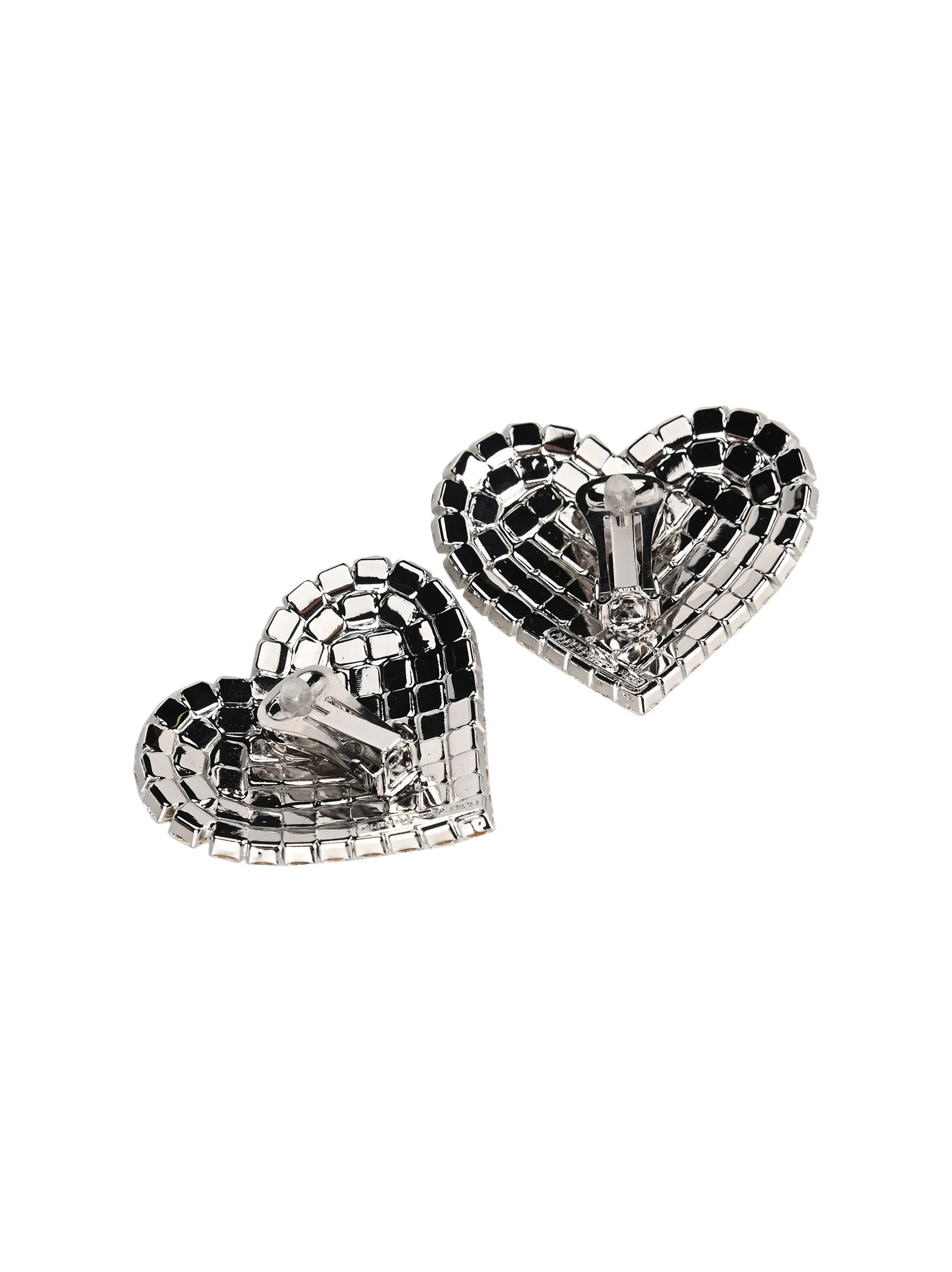 Alessandra Rich Embellished Heart Earrings