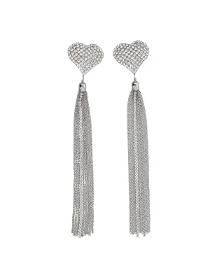 Alessandra Rich Heart Pendant Earrings