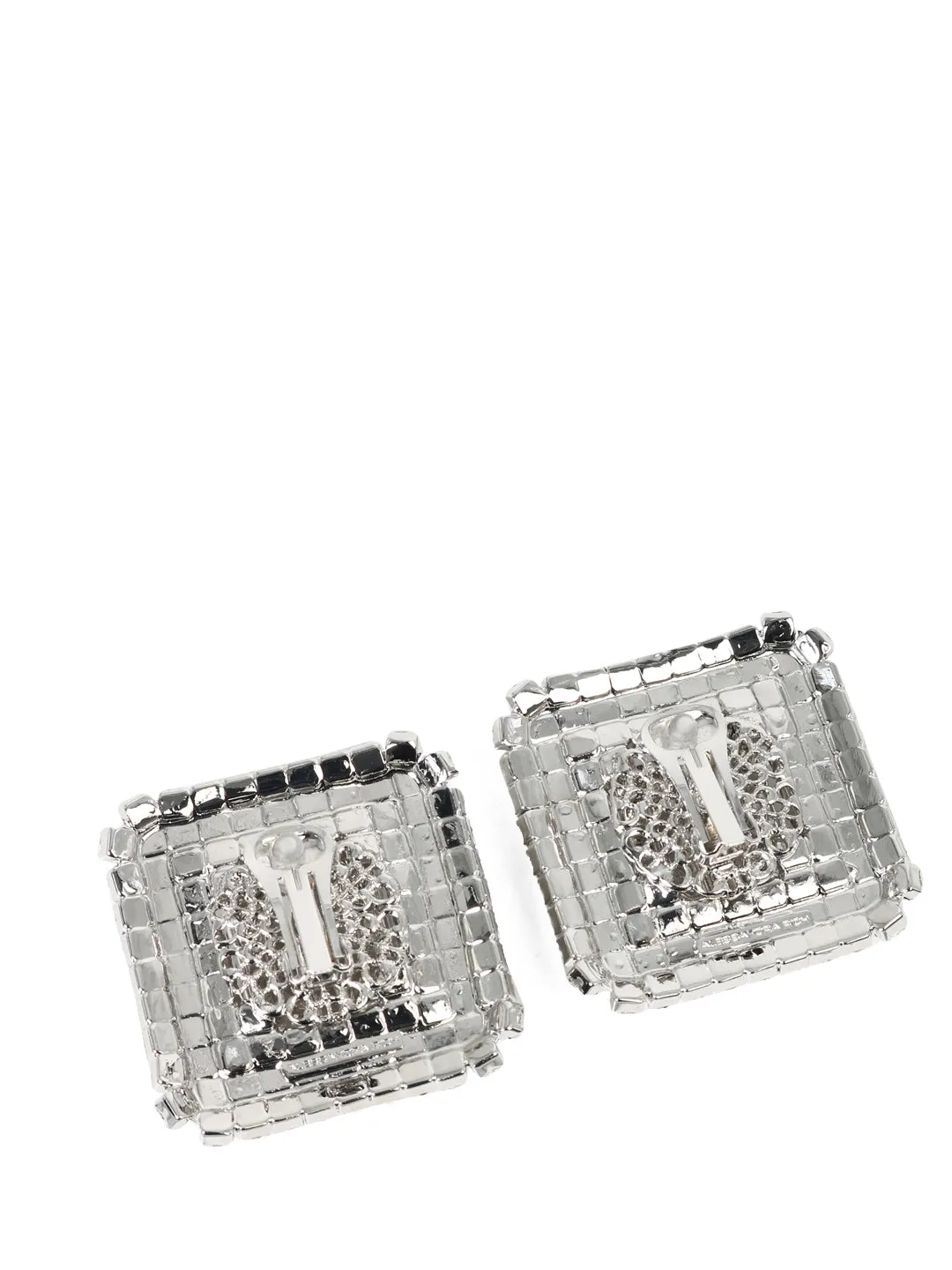 Alessandra Rich Square Clip On Earrings