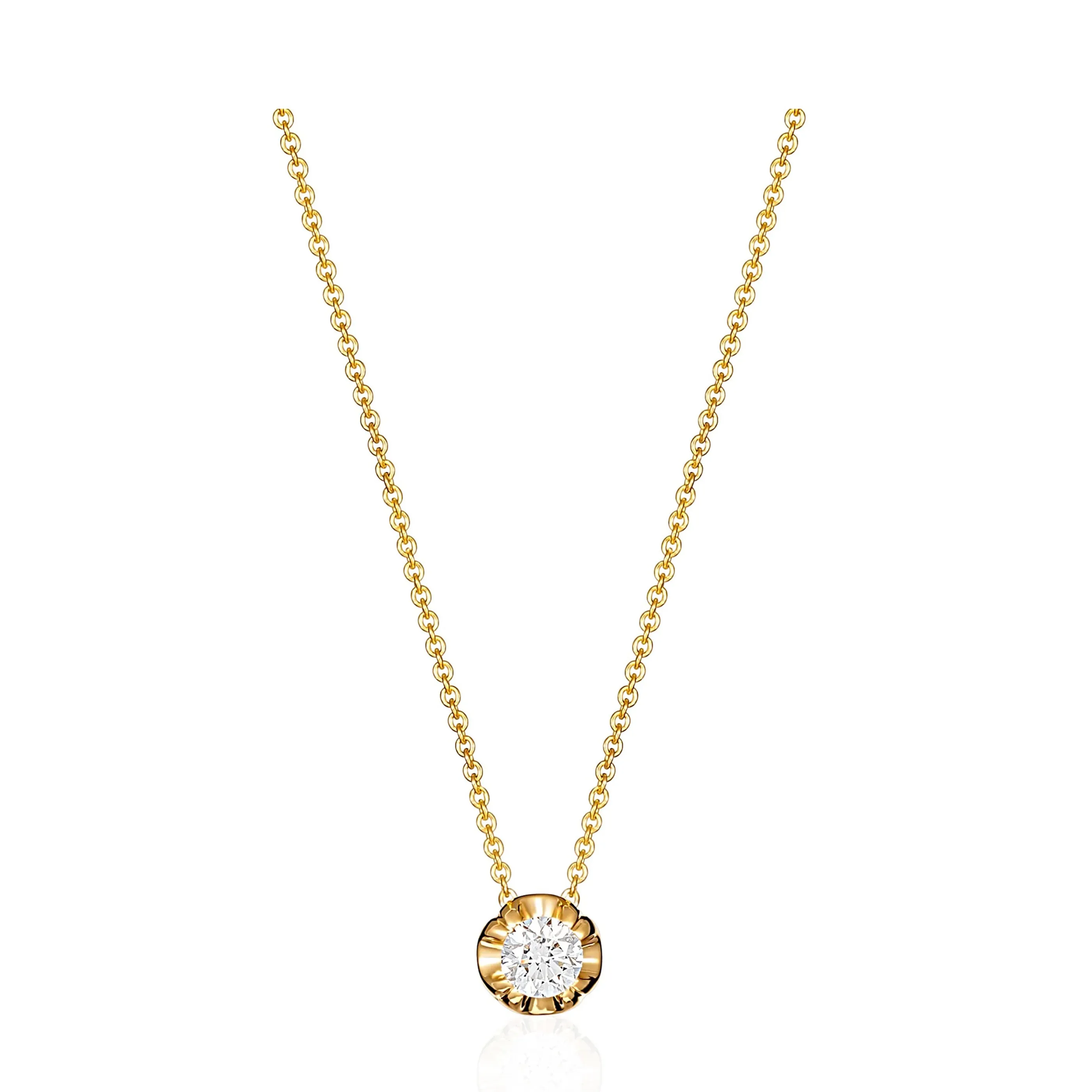 Allure Medium Diamond Pendant Necklace | 18K Yellow Gold