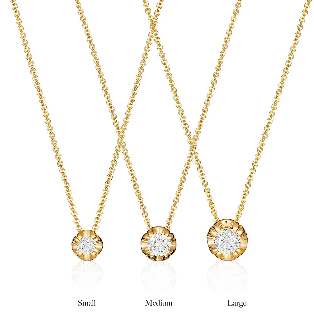 Allure Medium Diamond Pendant Necklace | 18K Yellow Gold