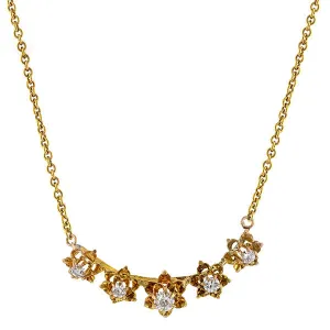 Antique Five Diamond Necklace