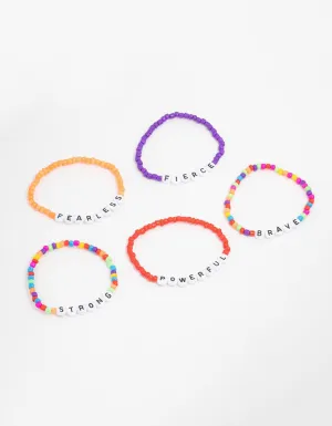 Beaded Word Stretch Bracelets 5-Pack