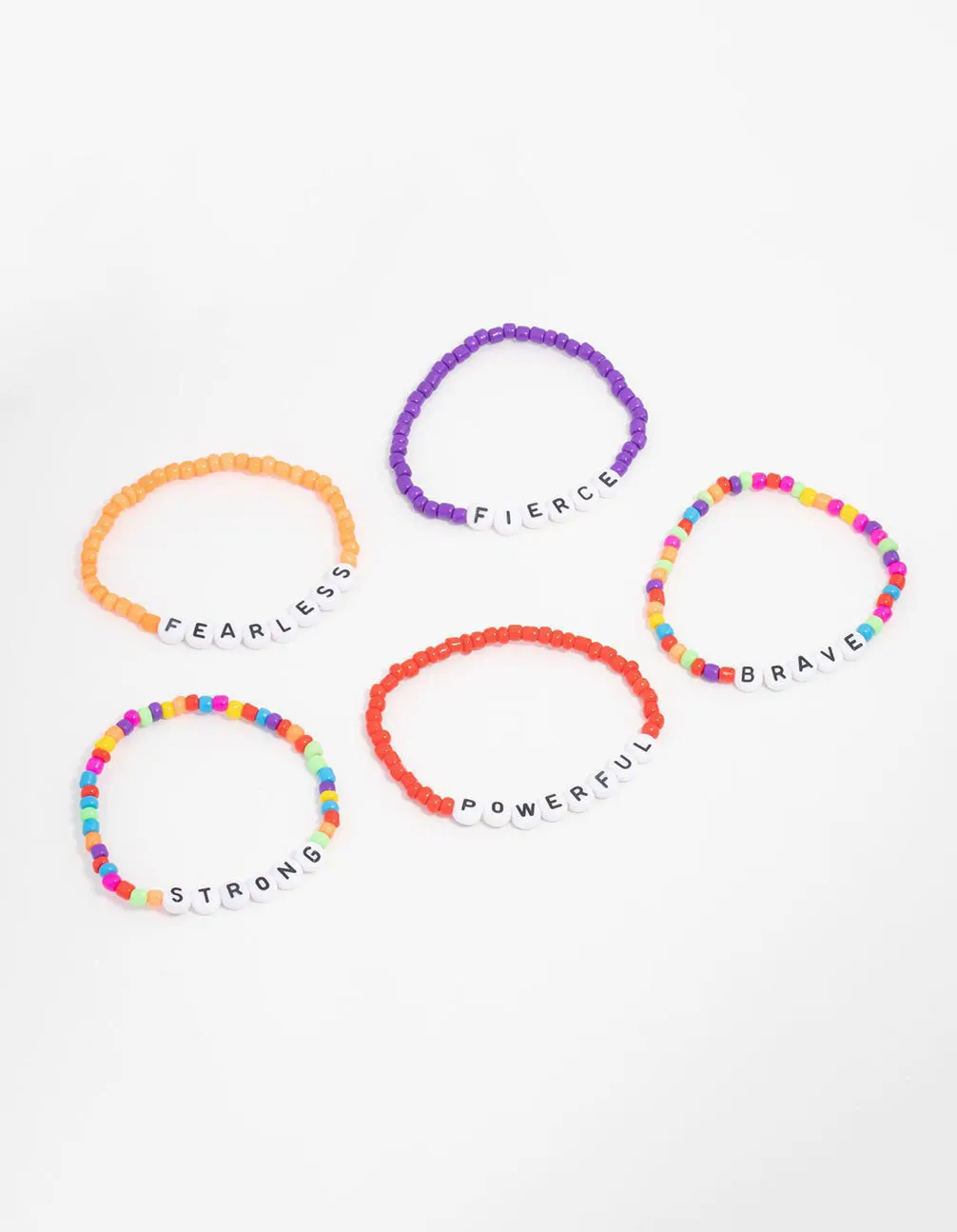 Beaded Word Stretch Bracelets 5-Pack